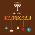 Happy Hanukkah greeting card design. Royalty Free Stock Photo