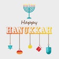 Happy Hanukkah greeting card design.