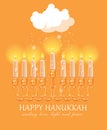 Happy Hanukkah greeting card design, jewish holiday. Royalty Free Stock Photo