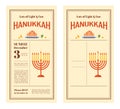 Happy Hanukkah greeting card design, snowing Royalty Free Stock Photo