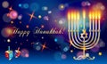 Happy Hanukkah greeting card menorah Royalty Free Stock Photo