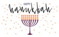 Happy Hanukkah greeting card template with menora Royalty Free Stock Photo