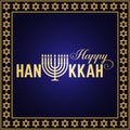 Happy Hanukkah greeting card. Typography design. Royalty Free Stock Photo