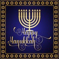 Happy Hanukkah greeting card. Typography design. Royalty Free Stock Photo