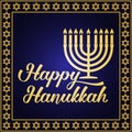 Happy Hanukkah greeting card. Royalty Free Stock Photo
