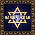 Happy Hanukkah greeting card. Typography design. Royalty Free Stock Photo