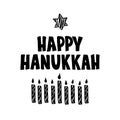 Hanukkah hand drawn lettering typography