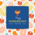 Happy Hanukkah holiday card or card or background.