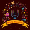 Happy Hanukkah holiday greeting background