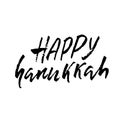Happy Hanukkah. Holiday handdrawn modern dry brush illustration. Jewish festival of lights. Vector illustration.