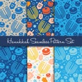 Happy Hanukkah holiday seamless pattern or background.