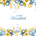 Happy Hanukkah, Jewish holiday festival greetings background