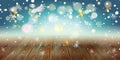 2024 Happy Winter Holiday New Year Christmas Hanukkah Birthday Party background falling snow, sparkles bokeh lighs shine wallpaper