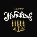 Happy Hanukkah lettering