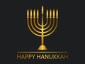 Happy hanukkah. Menorah with nine candles. gold gradient. Vector