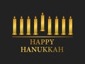 Happy hanukkah. Menorah with nine candles. gold gradient. Vector Royalty Free Stock Photo