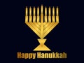 Happy Hanukkah. Menorah with nine candles. Hanukkah candles with golden gradient. Vector Royalty Free Stock Photo
