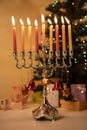 Happy Hanukkah and Merry Christmas celebrated together Royalty Free Stock Photo