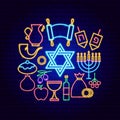 Happy Hanukkah Neon Concept