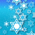 Happy Hanukkah with origami Magen David stars. Royalty Free Stock Photo