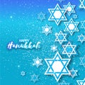 Happy Hanukkah with origami Magen David stars. Royalty Free Stock Photo