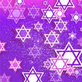 Happy Hanukkah with origami Magen David stars. Royalty Free Stock Photo