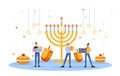 Happy Hanukkah vector poster