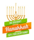 Happy Hanukkah Sale Emblem Design