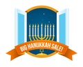 Happy Hanukkah Sale Emblem Design