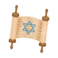 Happy Hanukkah scroll. Star of David concept.