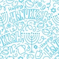 Happy Hanukkah Seamless Pattern Background