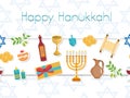 Happy Hanukkah seamless poster. greeting card, flyer, invitation.