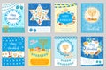 Happy Hanukkah set of greeting cards, flyer, poster. Hanukkah collection of templates for your invitation design. With