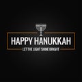 Happy Hanukkah sign logo on black background