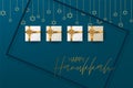 Happy Hanukkah. Traditional Jewish holiday celebration. Chankkah banner background design concept. Royalty Free Stock Photo