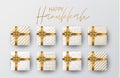 Happy Hanukkah. Traditional Jewish holiday celebration. Chankkah banner background design concept. Royalty Free Stock Photo