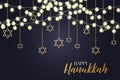 Happy Hanukkah. Traditional Jewish holiday. Chankkah banner background design concept. Judaic religion decor with Menorah, candles