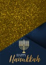 Happy Hanukkah. Traditional Jewish holiday. Chankkah banner, poster or flyer design concept. Judaic religion decor with Menorah, c