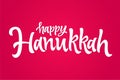 Happy Hanukkah - vector hand drawn brush lettering