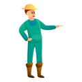 Happy hat farmer icon, cartoon style Royalty Free Stock Photo