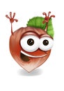 Happy hazelnut cartoon character laughing joyfully