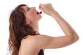 Happy health woman with cherry Royalty Free Stock Photo