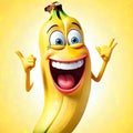 Happy healthy banana face comic funny smile smiling