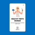 happy healthy teeth woman vector Royalty Free Stock Photo