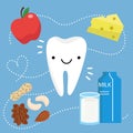 Happy Healthy Tooth. Vector illustration Royalty Free Stock Photo