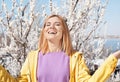 Happy healthy woman enjoying springtime. Allergy free concept Royalty Free Stock Photo