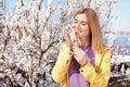 Happy healthy woman enjoying springtime outdoors. Allergy free concept Royalty Free Stock Photo