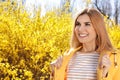 Happy healthy woman enjoying springtime. Allergy free concept Royalty Free Stock Photo