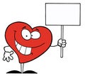 Happy Heart Holding A Blank Sign Royalty Free Stock Photo