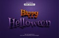 Happy Helloween purple Editable Text Effect Royalty Free Stock Photo